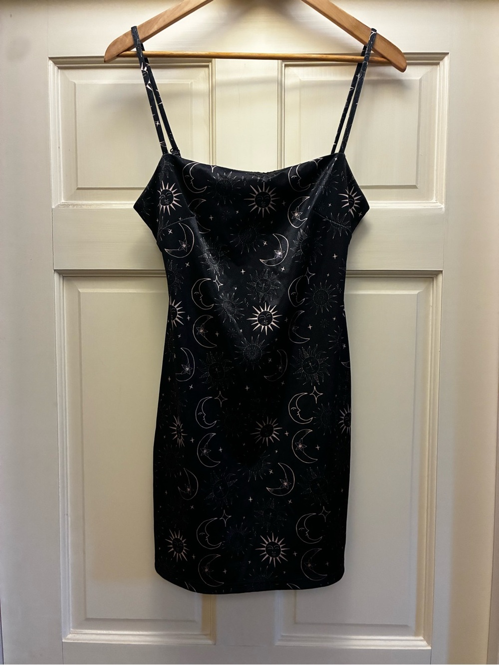 Urban Outfitters Black Celestial Slip Mini Dress